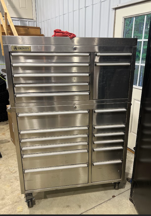 USED (Like New) -  Trinity Stainless Rolling Tool Chest - Keys Included